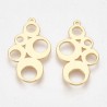 2 pendentifs laiton  or 24kt  cascade bulles 24x14mm