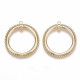 1 grand pendentif rond  laiton or 24KT 34x31mm