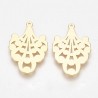 2 pendentifs fleur laiton  or 24kt 22x14mm