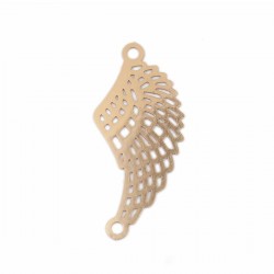 4 Estampes connecteurs aile d'ange plaqué or 31x14mm