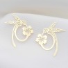 2 Estampes Colibri 31x29mm laiton or 24kt