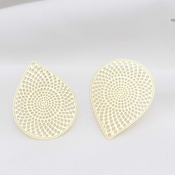 4 Estampes goutte d'eau laiton or 24kt Pmodele 32x10mm
