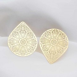 2 estampes goutte laiton or 24kt 48x35mm
