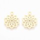 2 pendentifs mandala  fleur de vie acier or 24kt 19x16mm