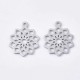 2 pendentifs mandala  fleur de vie acier  19x16mm
