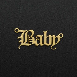 1 connecteur "baby" acier or 24kt  24x10mm