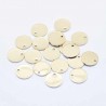 10 Sequins acier or 24kt rond 12mm