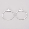 6 boucles d'oreilles 30MM  créoles acier plaqué argent
