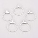 6 boucles d'oreilles créoles acier plaqué argent 25mm