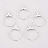 6 boucles d'oreilles 25MM créoles acier plaqué argent