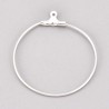 6 boucles d'oreilles 34MM créoles acier plaqué argent