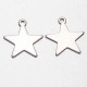 10 Breloques étoiles  acier inoxydable 5 branches 20x18mm