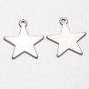 10 Breloques étoiles  acier inoxydable 5 branches 20x18mm