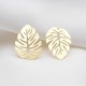 2 Estampes laiton or 24kc feuille monstera 32x10mm