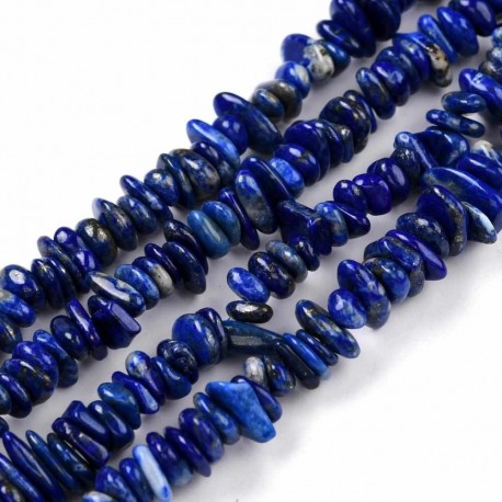 20cm perles naturelle chips lapis lazuli  naturel 5x3mm
