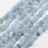 20cm (80perles )perles naturelle chips aigue marine AAA 3x5mm