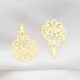 2 Estampes goutte 40x30mm laiton or  24kt