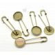 2 supports broche épingle plateau rond bronze 20mm