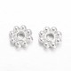 50 Perles intercalaire fleur  laiton p.argent 5mm