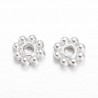50 Perles intercalaire fleur  laiton p.argent 5mm