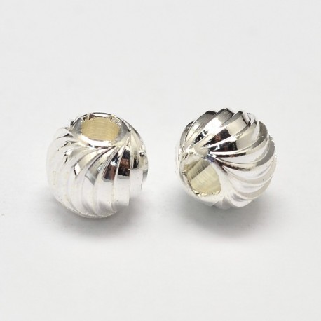 20 perles intercalaire  laiton plaqué argent  5mm