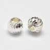 20 perles intercalaire  laiton plaqué argent  5mm