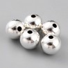 10 perles laiton p.argent 925 ronde lisse plaqué argent 8mm