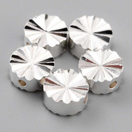 10 perles laiton laiton argent 925 ronde plate 6x3mm