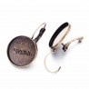 10 supports boucle d'oreille laiton bronze +cabochon verre 18mm