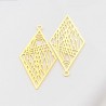 2 Estampes losange 30x16mm laiton or 24kt