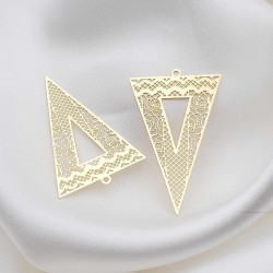 2 Estampes laiton or 24kt triangle inversé  42x26mm