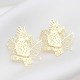 2 Estampes laiton or 24kt perroquet cacatoes 28x29mm