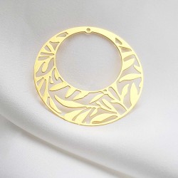2 Estampes laiton or 24kt ronde feuille 40mm