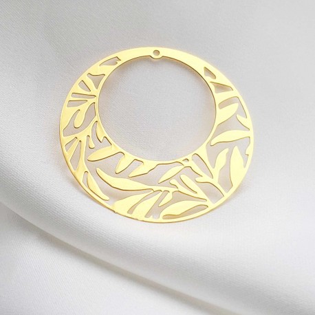 2 Estampes laiton or 24kt ronde feuille 40mm