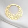 2 Estampes ronde 40mm feuille  laiton doré or fin