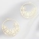 2 Estampes fleur 34x32mm laiton or 24kt ronde