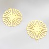 2 Estampes soleil 27x25mm laiton or 24kt ronde