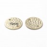 6 sequins connecteur martelés laiton or 24kt 15mm