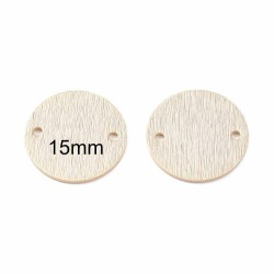 4 Sequins rond texturés laiton plaqué or 24kt 15mm
