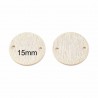 4 Sequins connecteur rond texturés laiton or 24kt 15mm