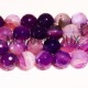 6 perles agate facettée enrubannée lilas-prune 8mm