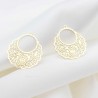 4 Estampes créole fleur 20x22mm  laiton doré or fin   PM