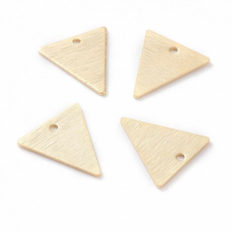 6 Sequins triangle texturés laiton or 24kt 13x12mm