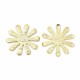 4 Sequins connecteur fleur  texturées laiton or 24kt 18x17mm