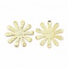 4 Sequins connecteur fleur  texturées laiton or 24kt 18x17mm