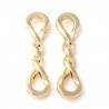 4 connecteurs lien torsadés laiton or 24kt 17x12mm