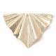 2 breloques triangle texturées ondulé plaqué or 18kt 29x22mm