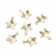 10 étoiles laiton texturés plaqué or 24kt 12x10mm