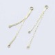 1 paire boucle d'oreille double chaine serpent laiton or 24kt