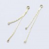 1 paire boucle d'oreille double chaine serpent laiton or 24kt